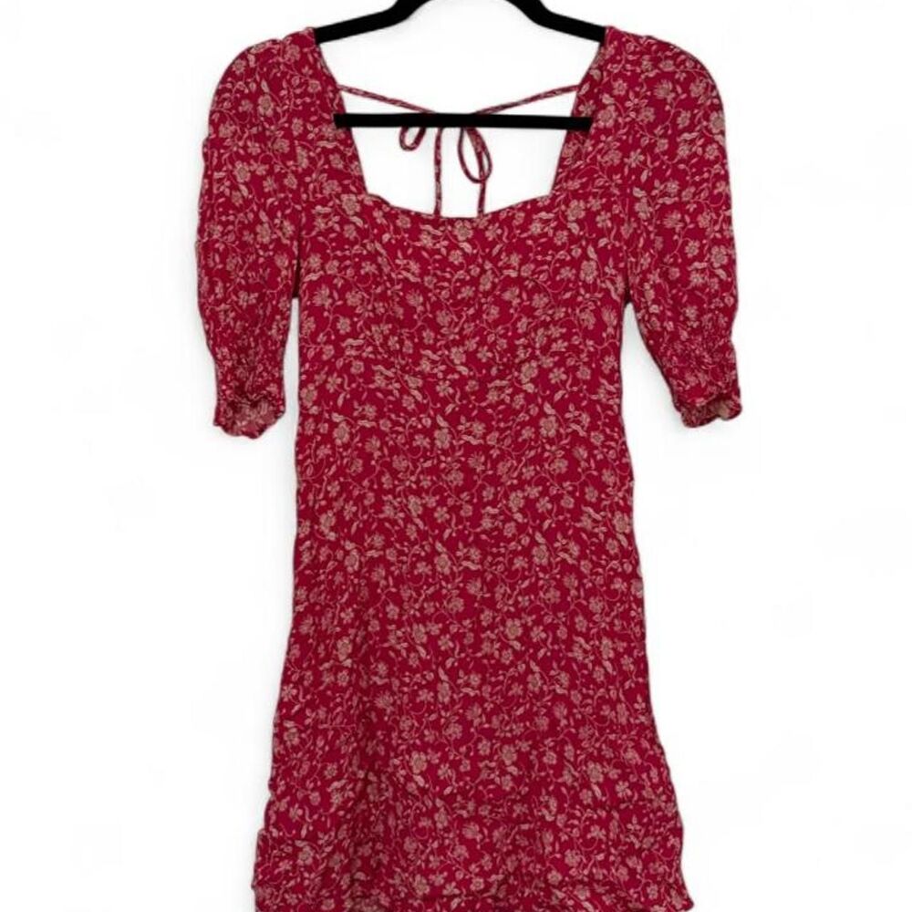 Mango Women's Red and Pink Dress